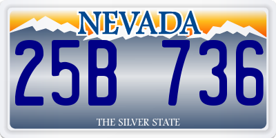 NV license plate 25B736