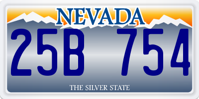NV license plate 25B754