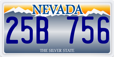 NV license plate 25B756