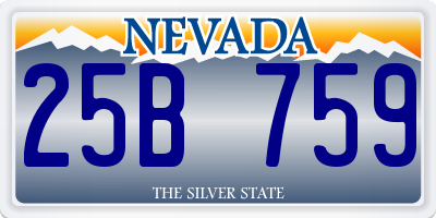 NV license plate 25B759