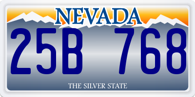 NV license plate 25B768