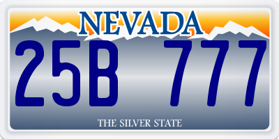 NV license plate 25B777