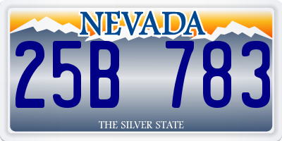NV license plate 25B783