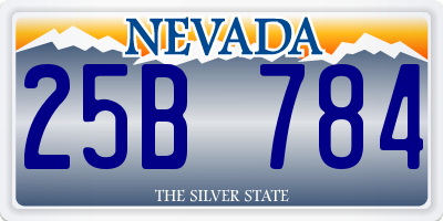 NV license plate 25B784