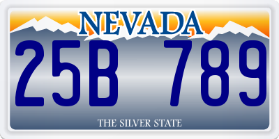 NV license plate 25B789