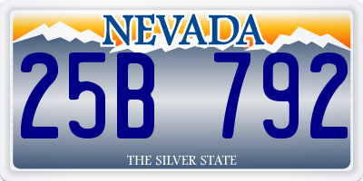 NV license plate 25B792