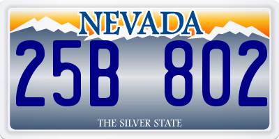 NV license plate 25B802