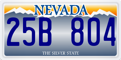 NV license plate 25B804