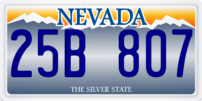 NV license plate 25B807
