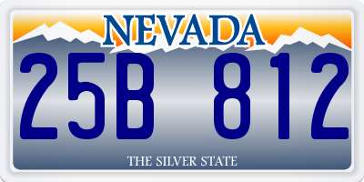 NV license plate 25B812