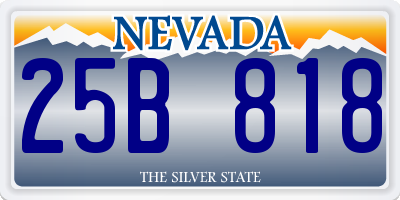 NV license plate 25B818