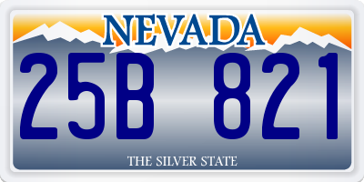NV license plate 25B821