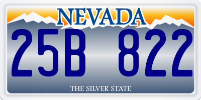 NV license plate 25B822