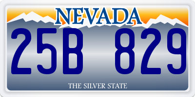 NV license plate 25B829