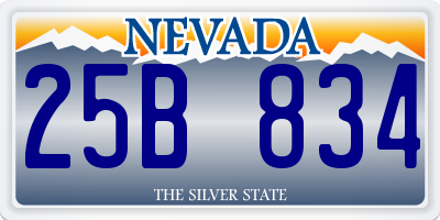 NV license plate 25B834