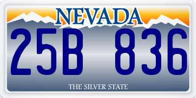 NV license plate 25B836