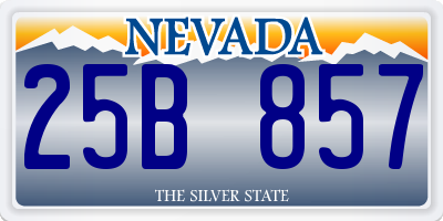 NV license plate 25B857