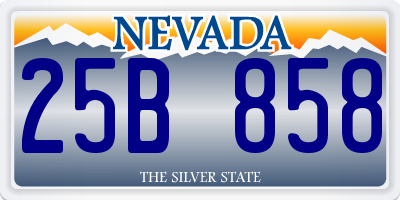 NV license plate 25B858