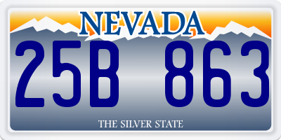 NV license plate 25B863