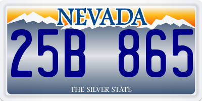 NV license plate 25B865