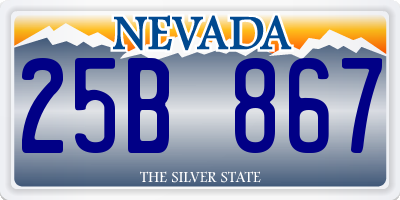 NV license plate 25B867