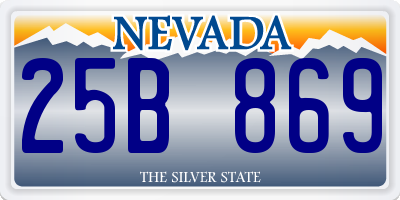 NV license plate 25B869