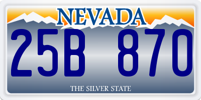 NV license plate 25B870