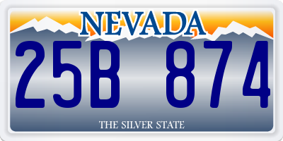 NV license plate 25B874