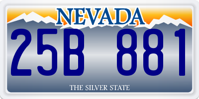 NV license plate 25B881