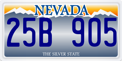 NV license plate 25B905