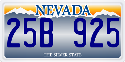 NV license plate 25B925