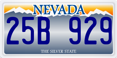 NV license plate 25B929