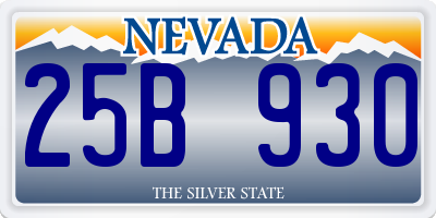 NV license plate 25B930