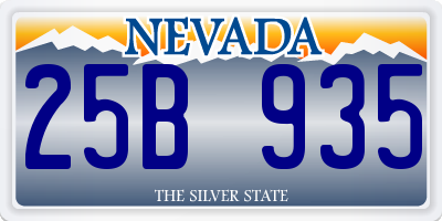 NV license plate 25B935