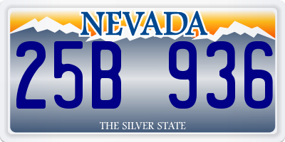 NV license plate 25B936