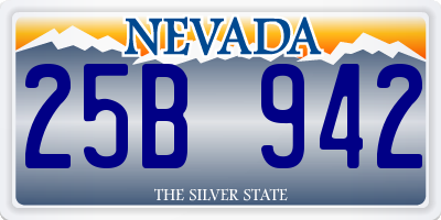 NV license plate 25B942