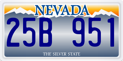 NV license plate 25B951