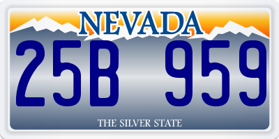 NV license plate 25B959