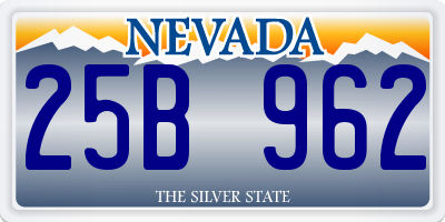 NV license plate 25B962