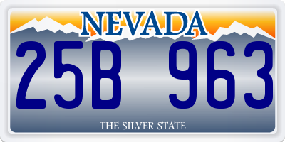 NV license plate 25B963