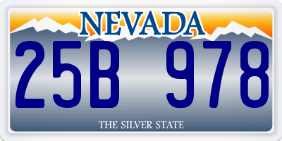 NV license plate 25B978