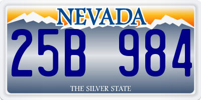 NV license plate 25B984