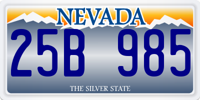 NV license plate 25B985