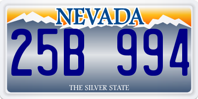 NV license plate 25B994