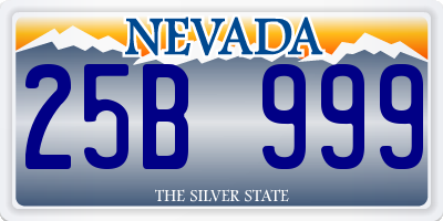 NV license plate 25B999