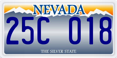 NV license plate 25C018