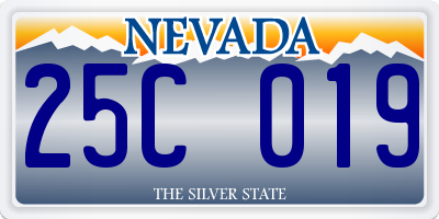 NV license plate 25C019