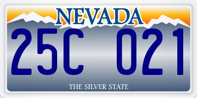 NV license plate 25C021