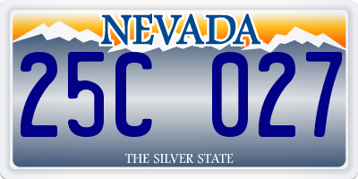 NV license plate 25C027