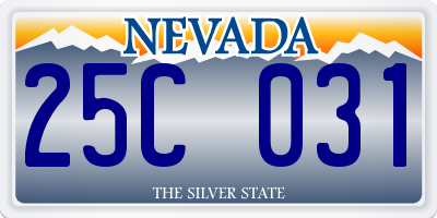 NV license plate 25C031